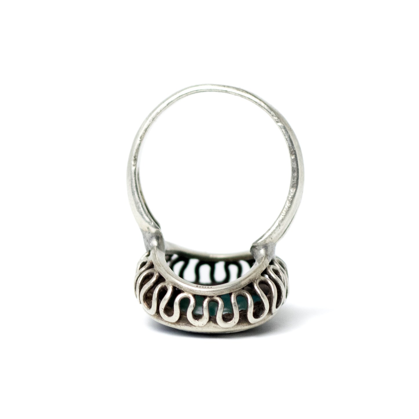 Vintage Silver Cloisonné Enamel Ring With Greek Woman Motif