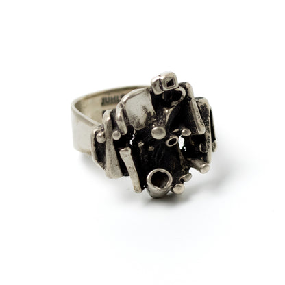 Bague Tundra brutaliste en argent sterling JUHLS