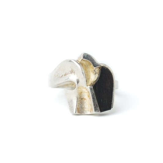 Lapponia Zoltan Popovits Sterling Silver and Ebony Vintage Ring