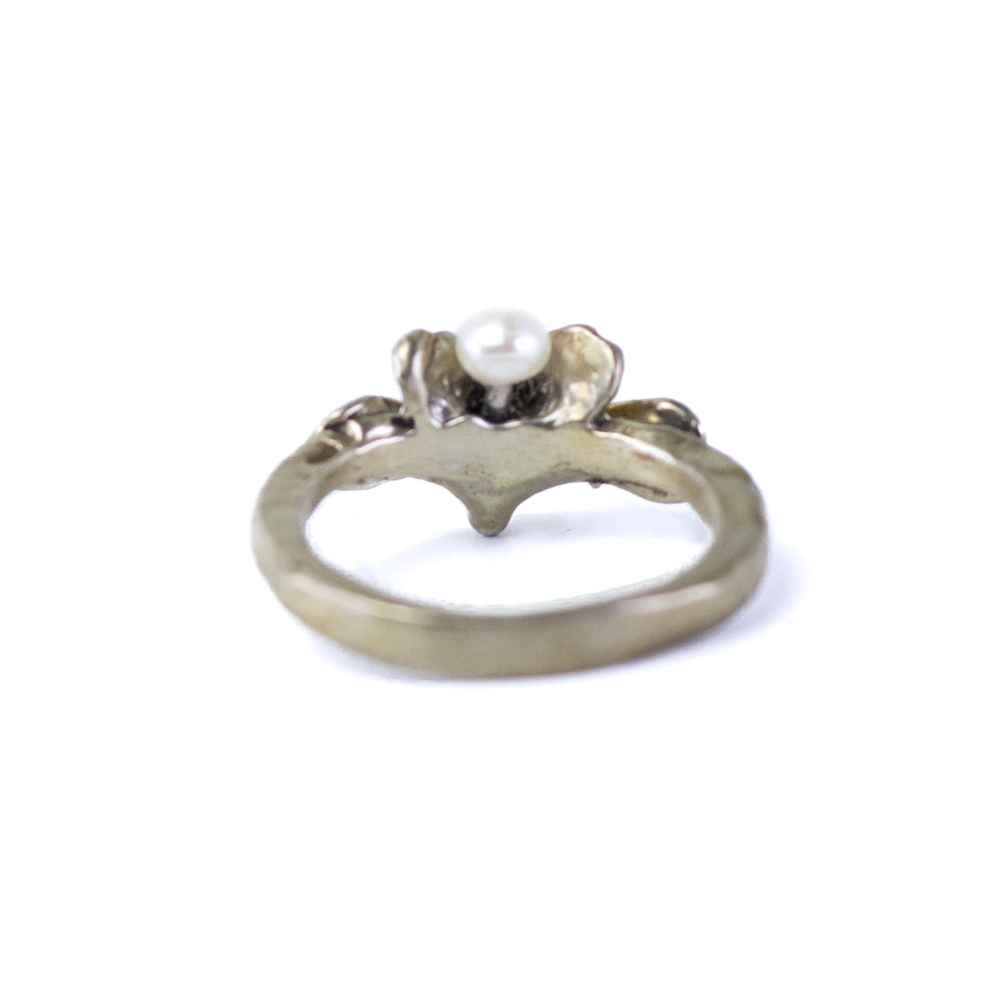 Vintage Perli Pinky Silver Ring With Seed Pearl