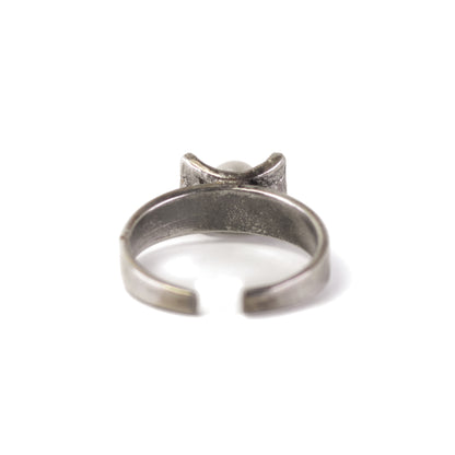 Vintage Dainty Silver Pearl Ring By Perli