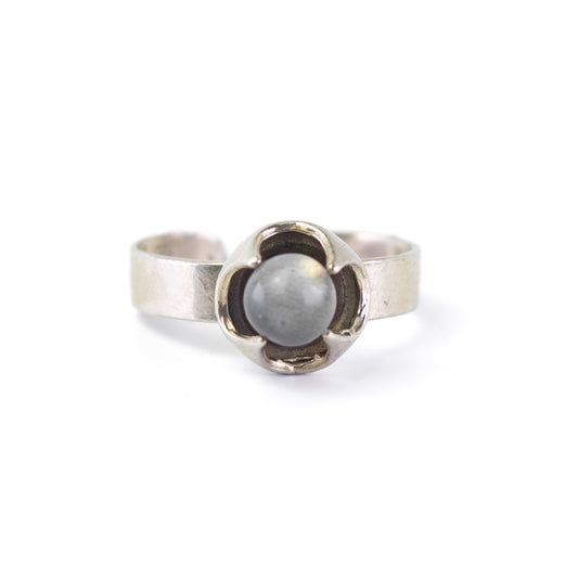 Finnish Vintage Silver Labradorite Sphere Ring By Salovaara