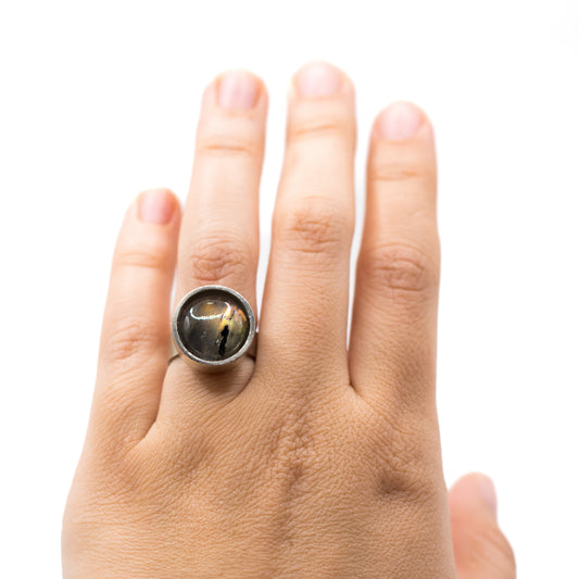 Niels Erik From Vintage Modernist Labradorite Silver Ring
