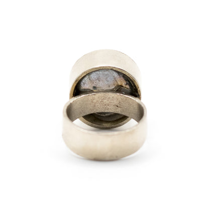 Niels Erik From Vintage Modernist Labradorite Silver Ring