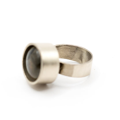 Niels Erik From Vintage Modernist Labradorite Silver Ring