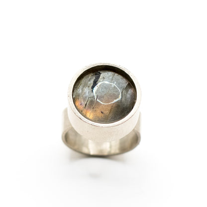 Niels Erik From Vintage Modernist Labradorite Silver Ring