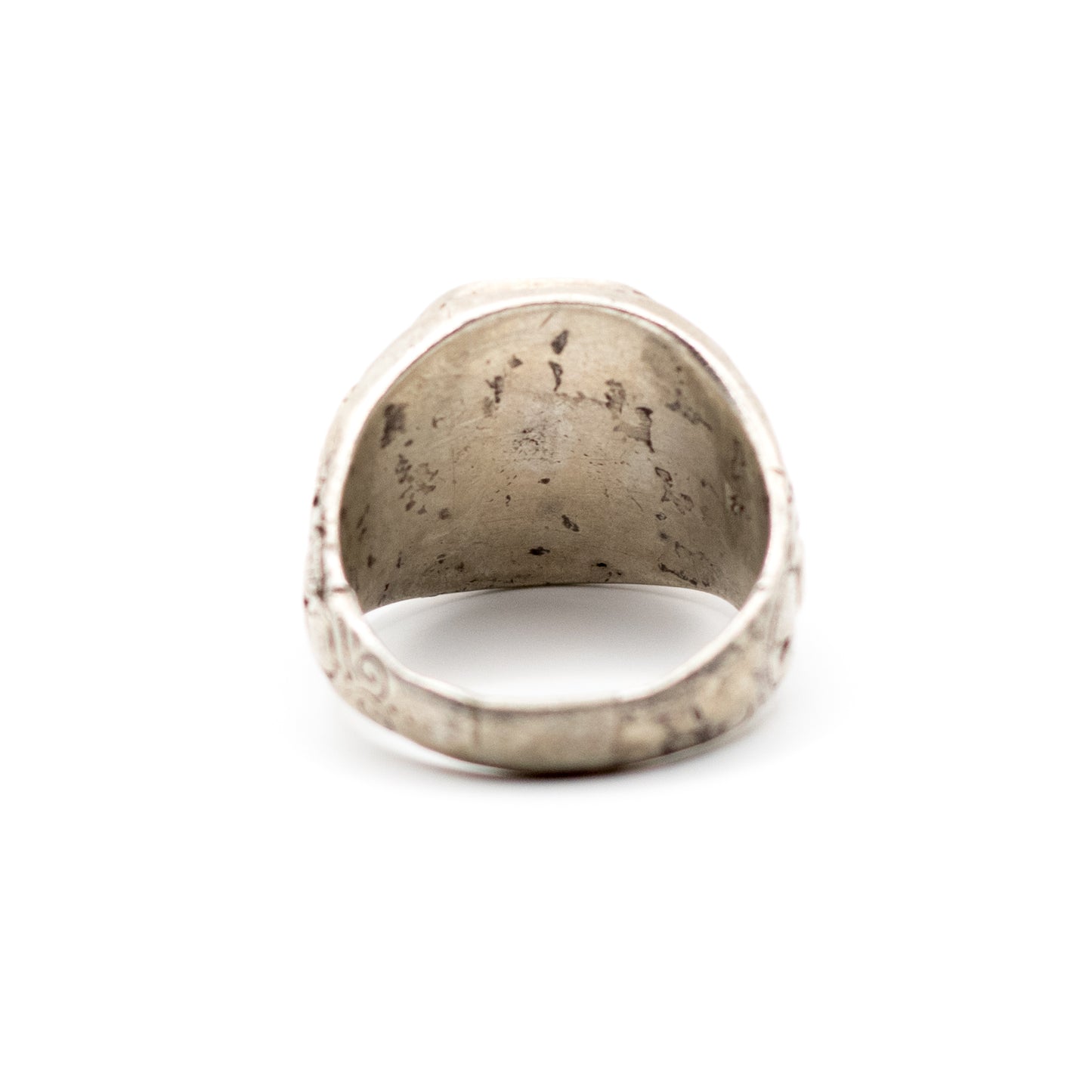 Antique Men's Signet Ring With Ornate Band, Vintage Heraldic Jewelry