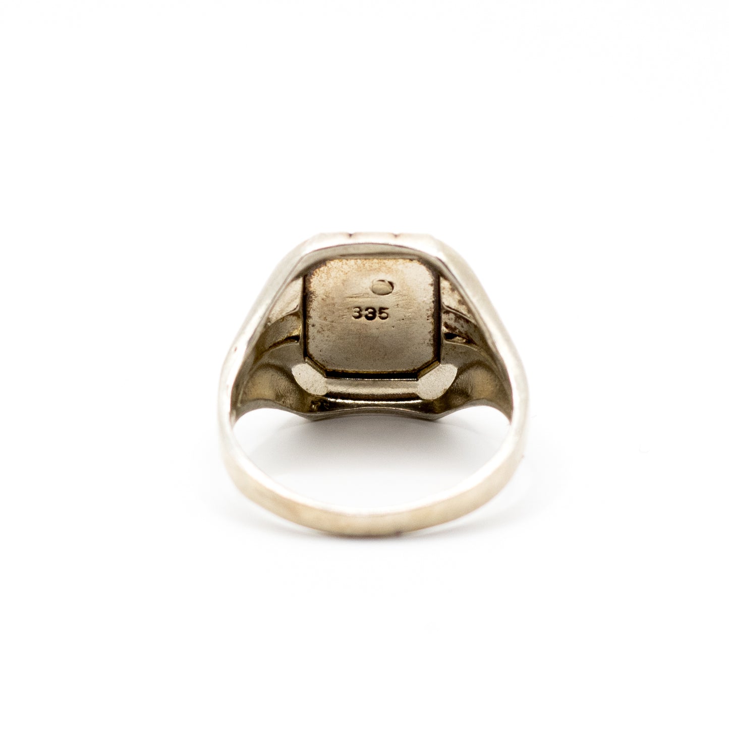 Men’s Vintage Signet Ring With Rectangular Engravable Plate