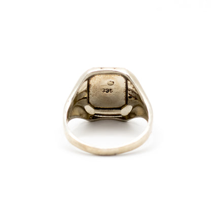 Men’s Vintage Signet Ring With Rectangular Engravable Plate
