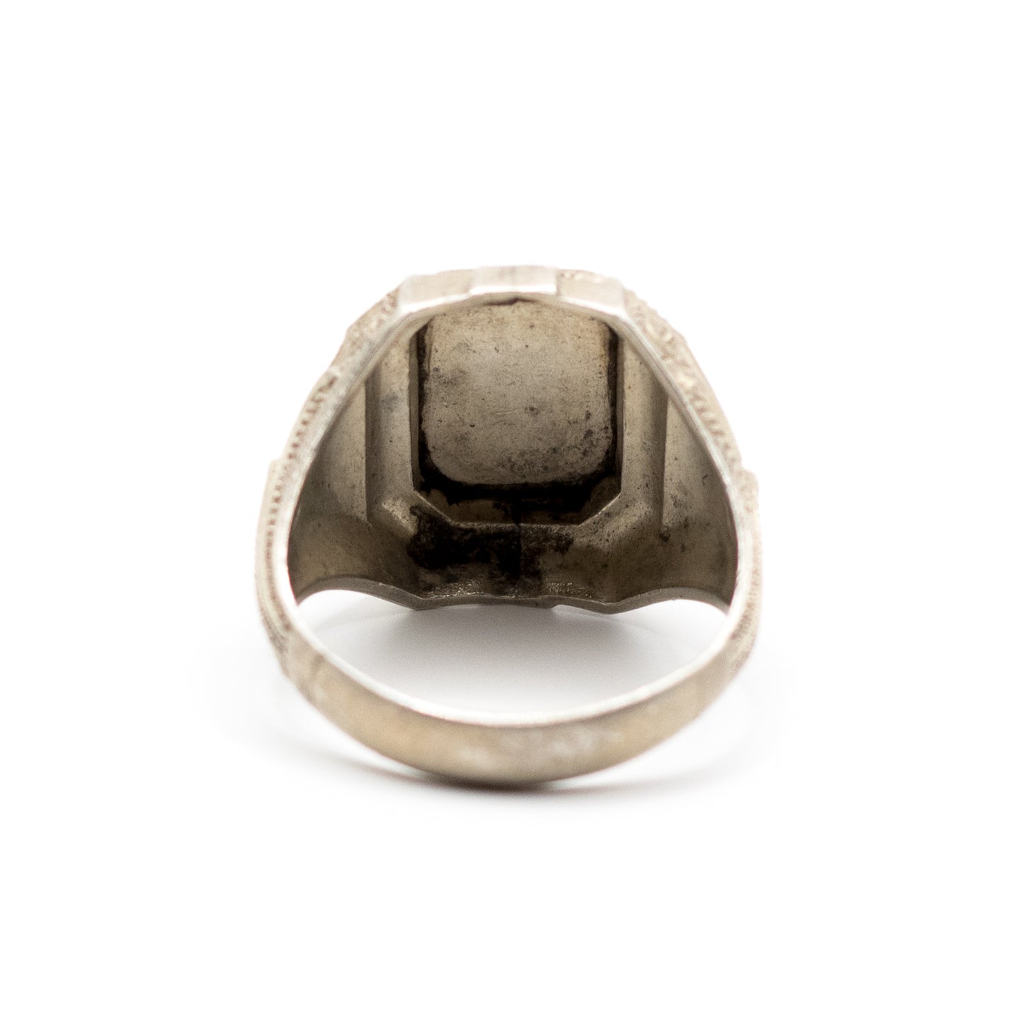 Men’s Vintage Signet Ring With Ornate Rectangular Engravable Plate