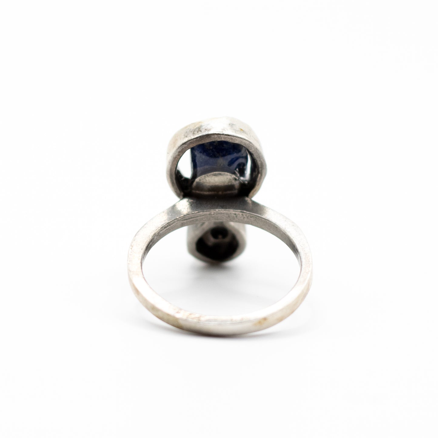 Raw Lapis Lazuli Vintage Brutalist Silver Ring