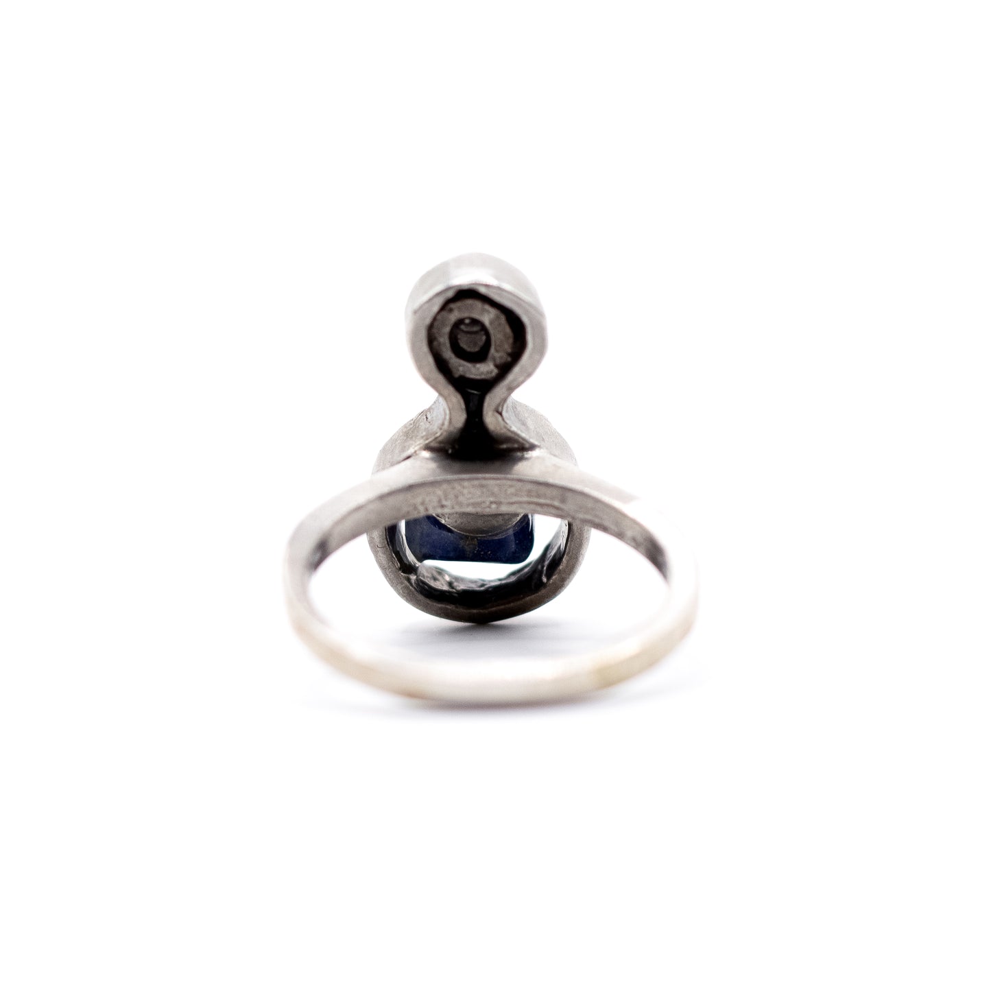 Raw Lapis Lazuli Vintage Brutalist Silver Ring