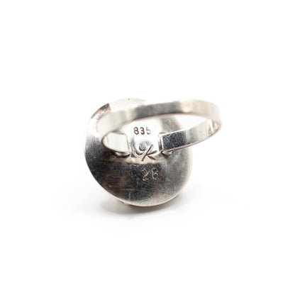 Rose Quartz Vintage Modernist Silver Ring By Georg Kramer