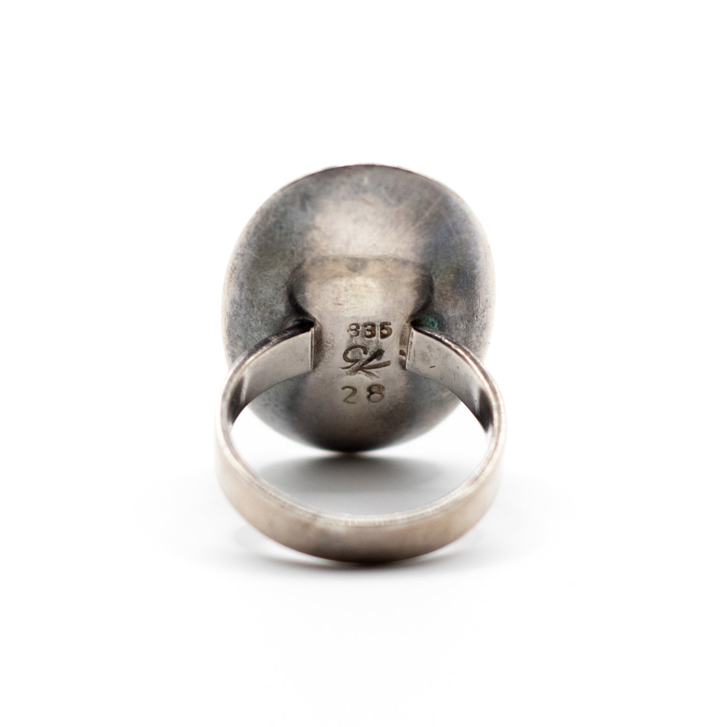 Oval Rose Quartz Vintage Modernist Silver Ring By Georg Kramer