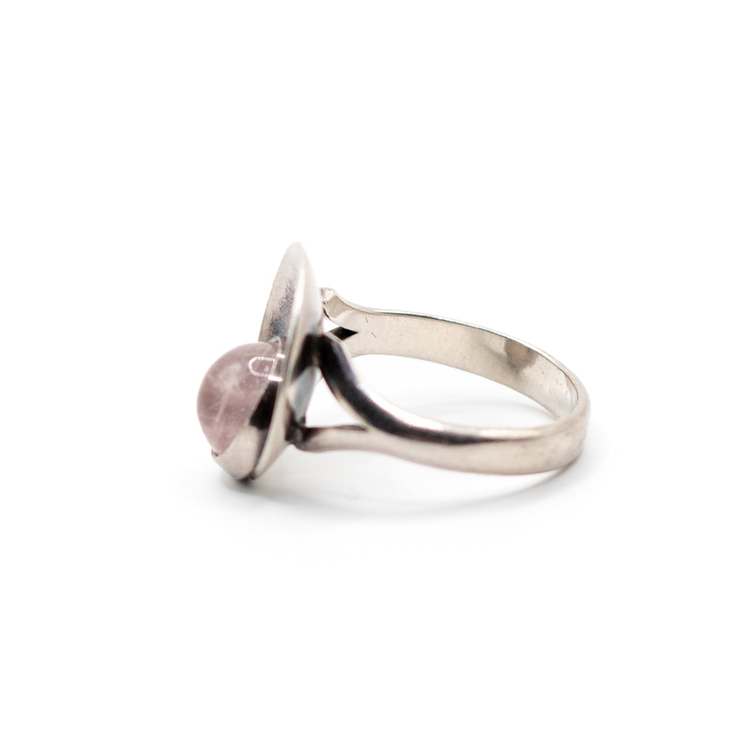 Rose Quartz Vintage Sterling Silver Ring By Niels Erik From
