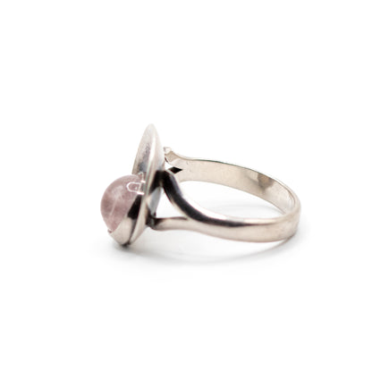 Rose Quartz Vintage Sterling Silver Ring By Niels Erik From