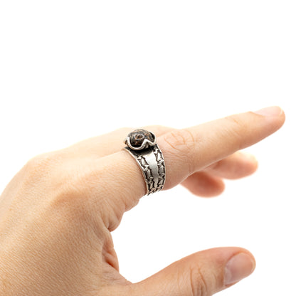 Helmut Von Kleist Vintage Brutalist Silver Rodonite Ring