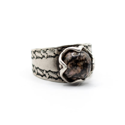 Helmut Von Kleist Vintage Brutalist Silver Rodonite Ring