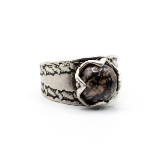 Helmut Von Kleist Vintage Brutalist Silver Rodonite Ring