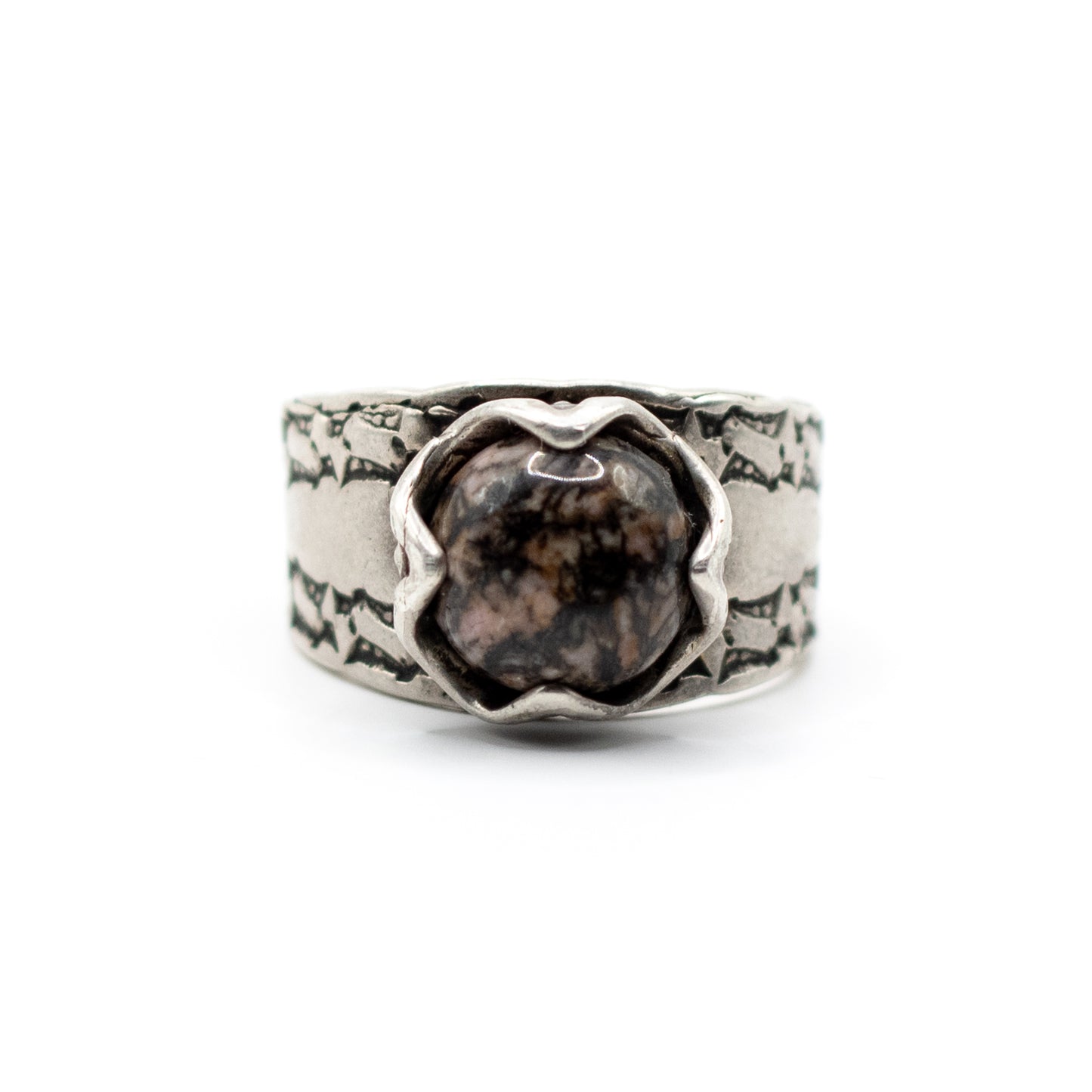 Helmut Von Kleist Vintage Brutalist Silver Rodonite Ring