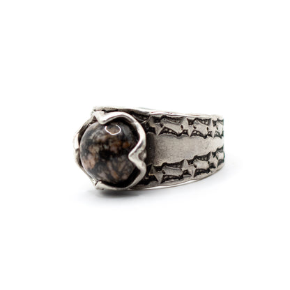 Helmut Von Kleist Vintage Brutalist Silver Rodonite Ring