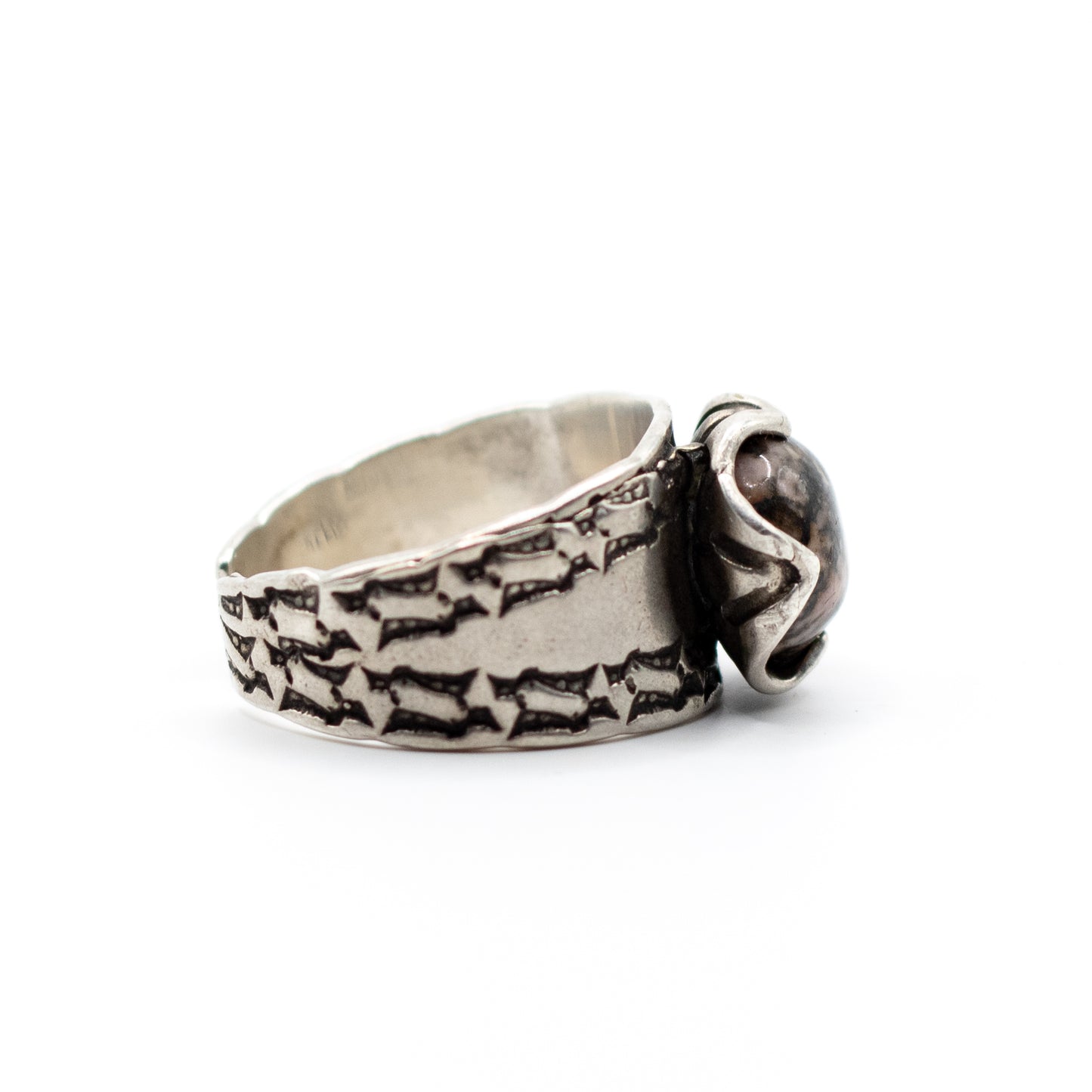 Helmut Von Kleist Vintage Brutalist Silver Rodonite Ring