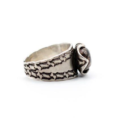 Helmut Von Kleist Vintage Brutalist Silver Rodonite Ring