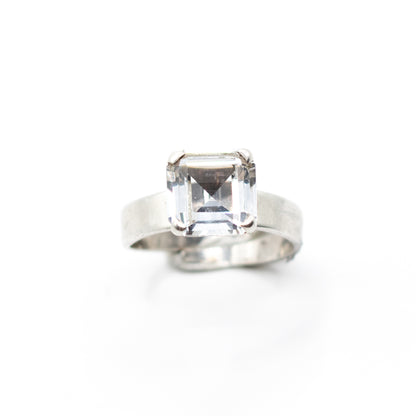 Bengt Hallberg Vintage Sterling Silver Rock Crystal Ring
