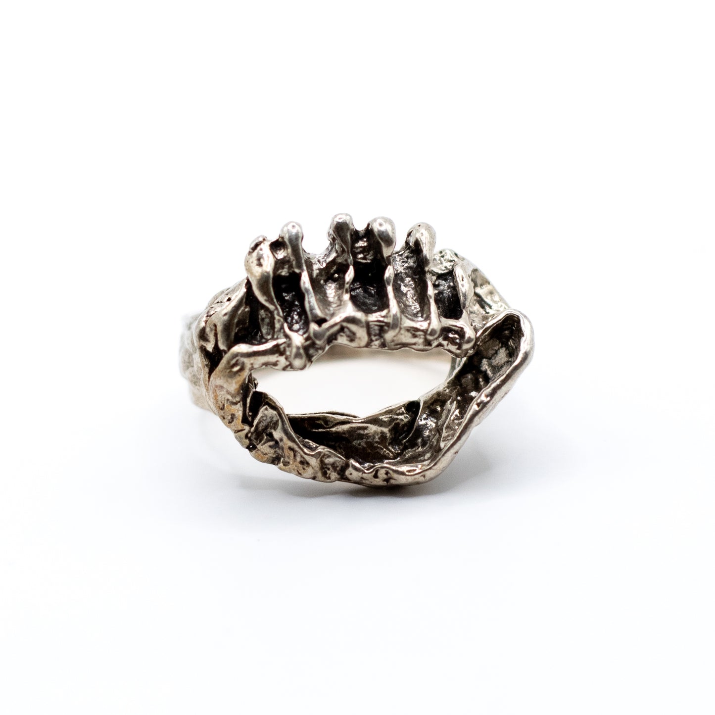 Monika And Burkhard OLY Silver Vintage Brutalist Ring