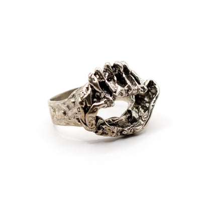 Monika And Burkhard OLY Silver Vintage Brutalist Ring