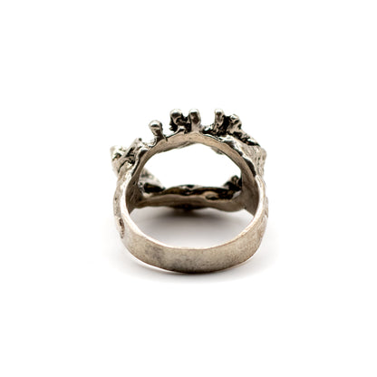Monika And Burkhard OLY Silver Vintage Brutalist Ring