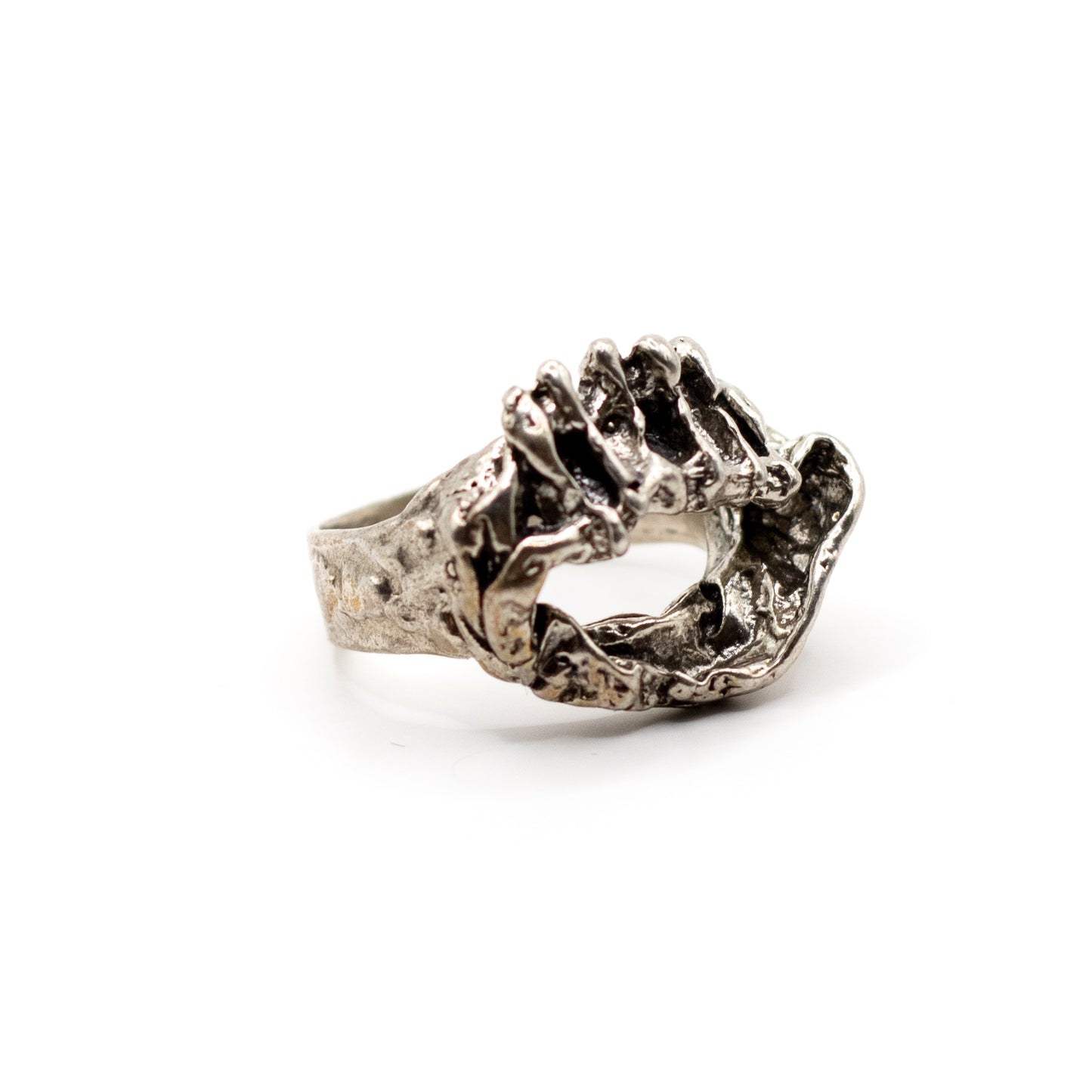 Monika And Burkhard OLY Silver Vintage Brutalist Ring