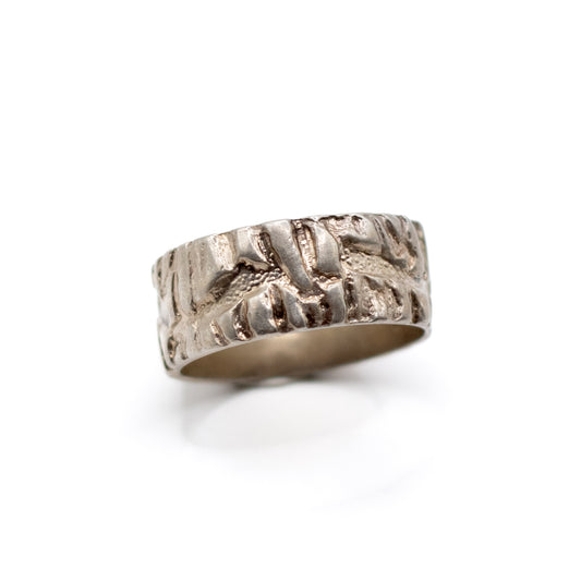 Bague vintage organique brutaliste finlandaise en argent sterling