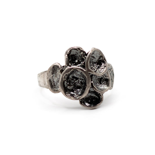 Bague Salovaara en argent finlandais, vintage, forme organique, 1969