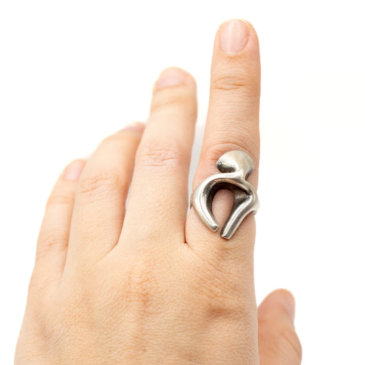 Matti J. Hyvärinen Sterling Silver Vintage Brutalist Ring