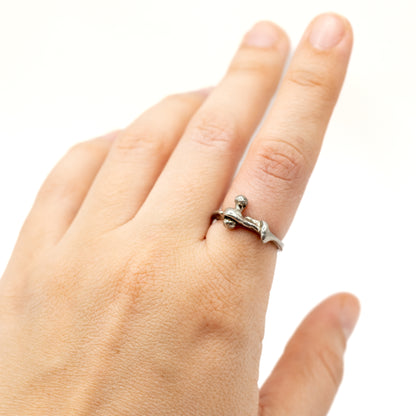 Monika & Burkhard OLY Vintage Brutalist Minimalist Silver Ring