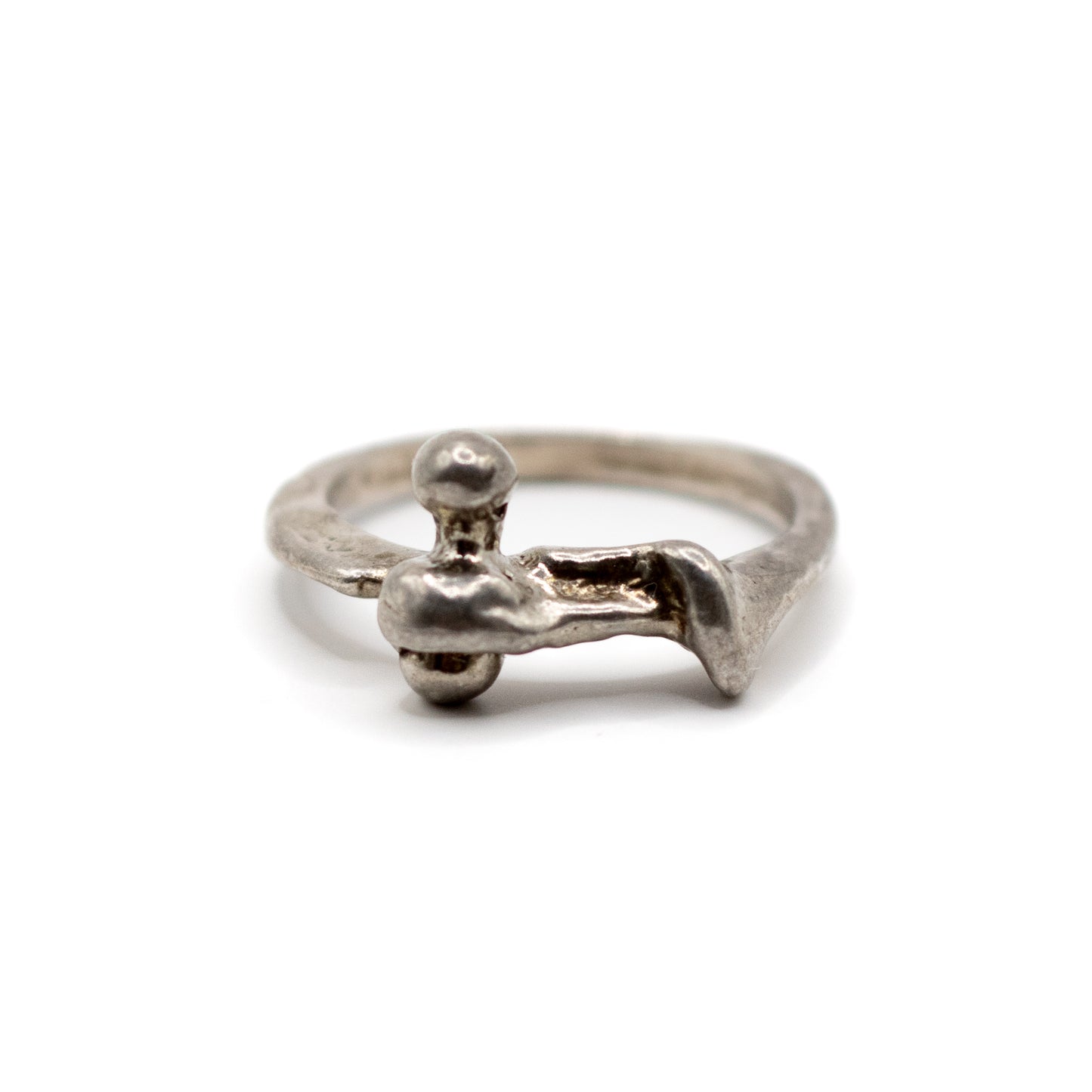Monika & Burkhard OLY Vintage Brutalist Minimalist Silver Ring