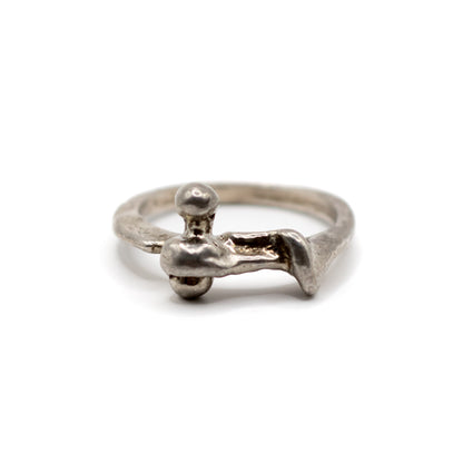 Monika & Burkhard OLY Vintage Brutalist Minimalist Silver Ring