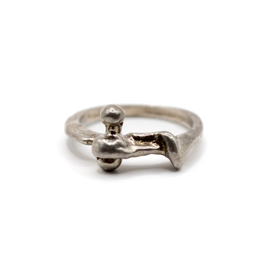 Monika & Burkhard OLY Vintage Brutalist Minimalist Silver Ring