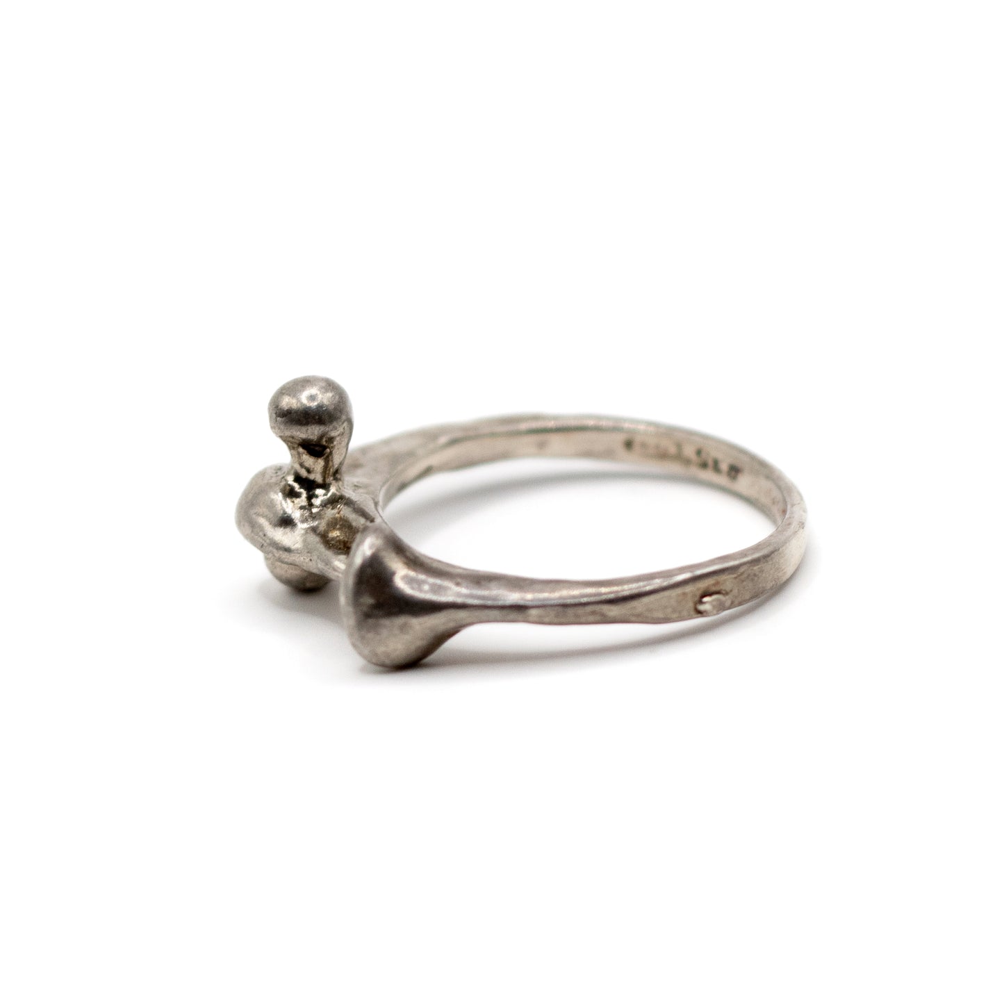 Monika & Burkhard OLY Vintage Brutalist Minimalist Silver Ring