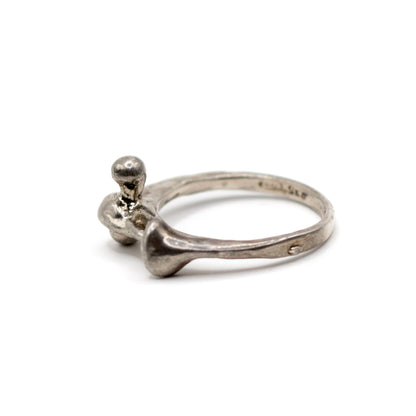 Monika & Burkhard OLY Vintage Brutalist Minimalist Silver Ring