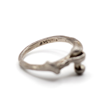 Monika & Burkhard OLY Vintage Brutalist Minimalist Silver Ring