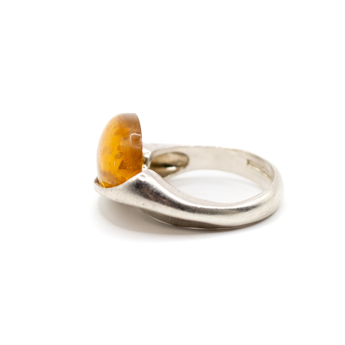 Lapponia Vintage Sterling Silver Amber Ring By Poul Havgaard