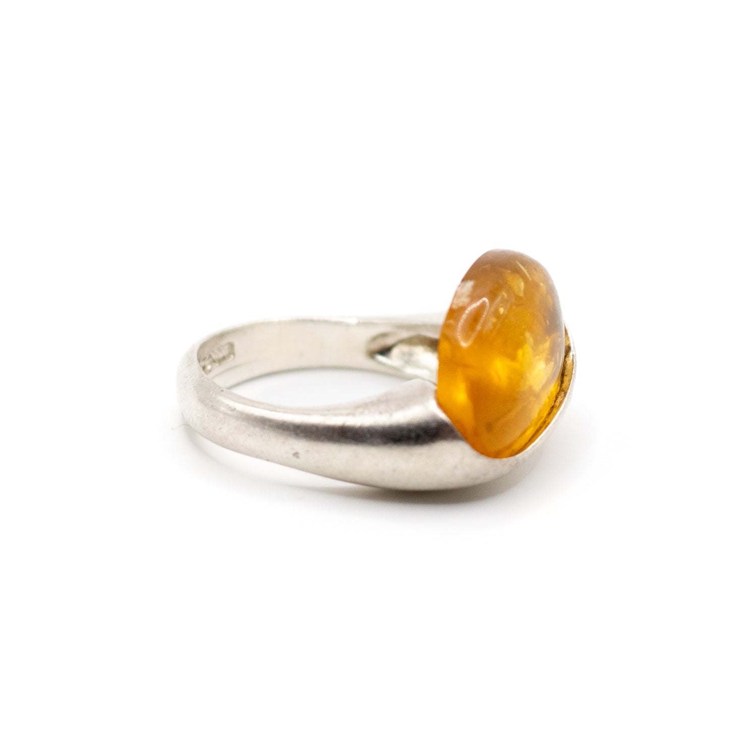 Lapponia Vintage Sterling Silver Amber Ring By Poul Havgaard