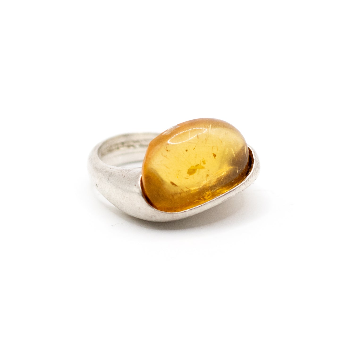 Lapponia Vintage Sterling Silver Amber Ring By Poul Havgaard