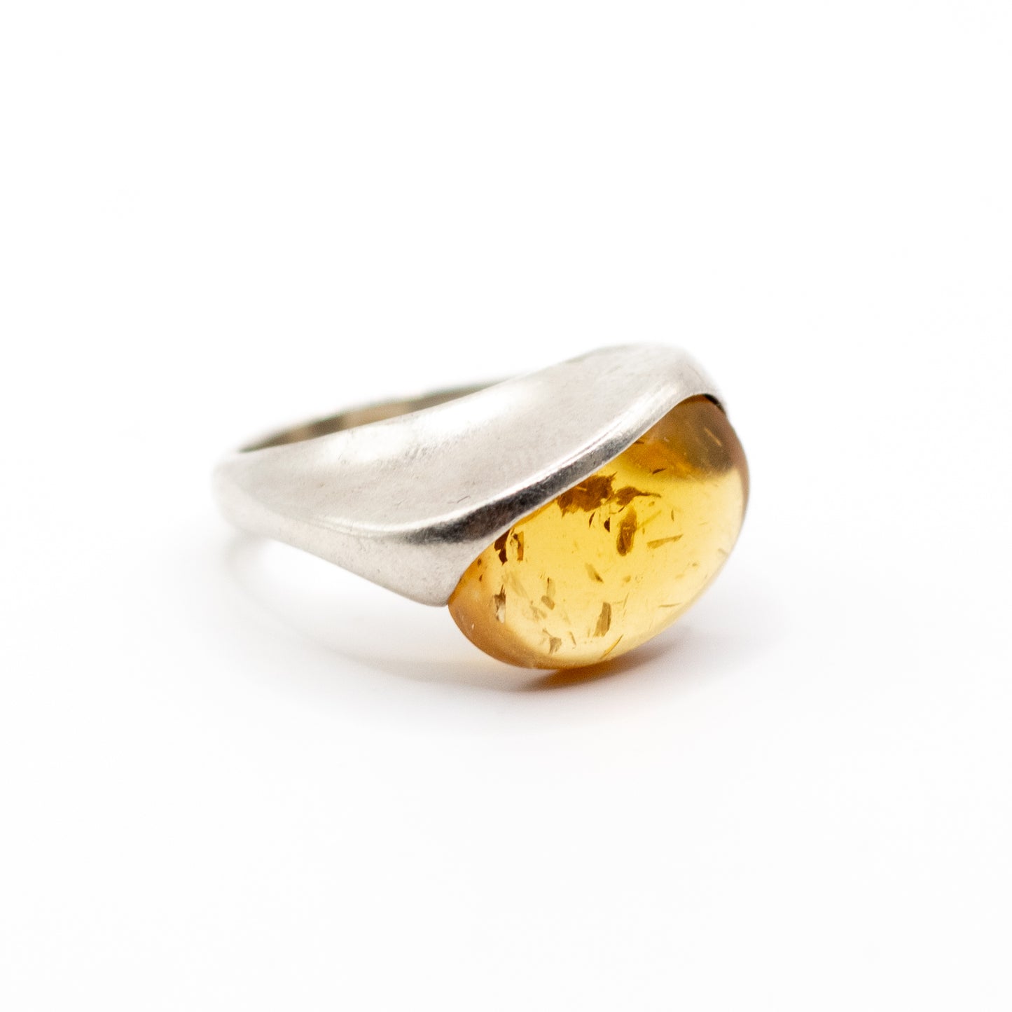Lapponia Vintage Sterling Silver Amber Ring By Poul Havgaard