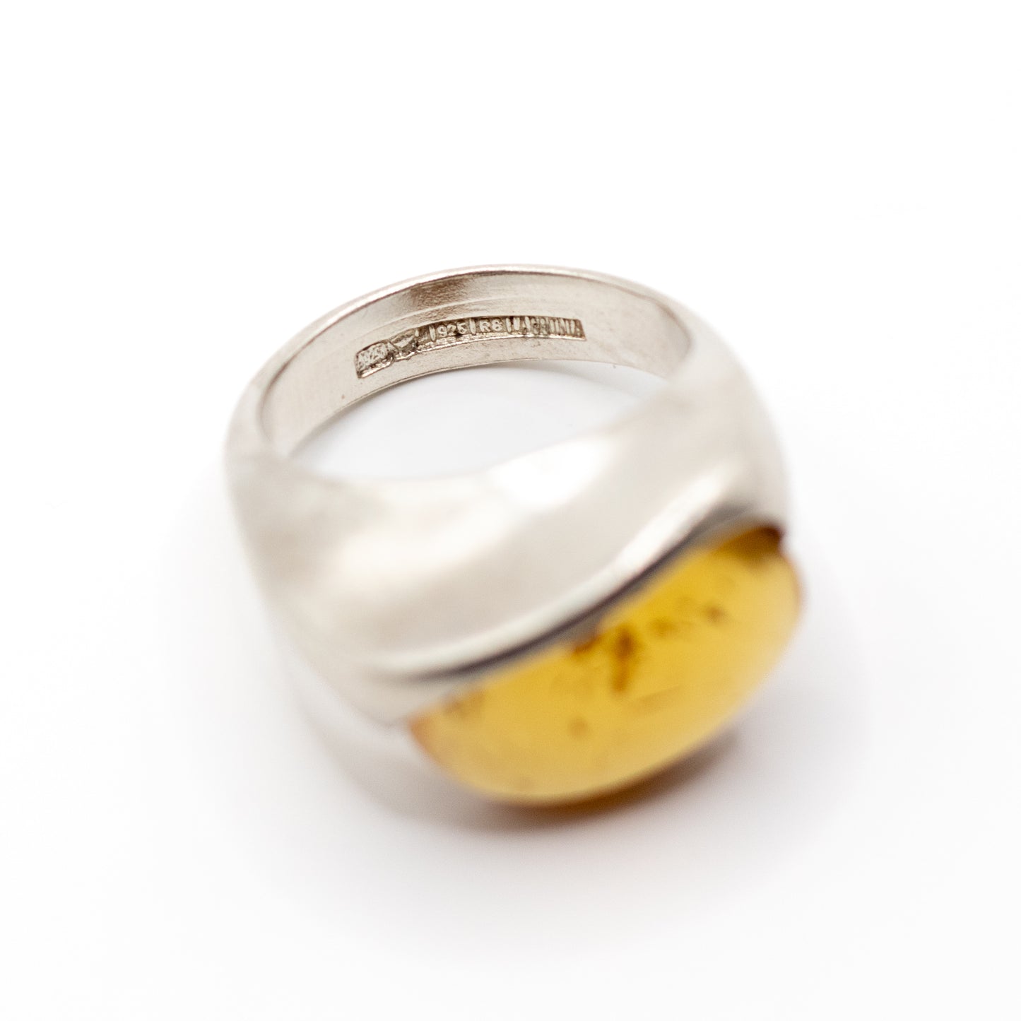 Lapponia Vintage Sterling Silver Amber Ring By Poul Havgaard