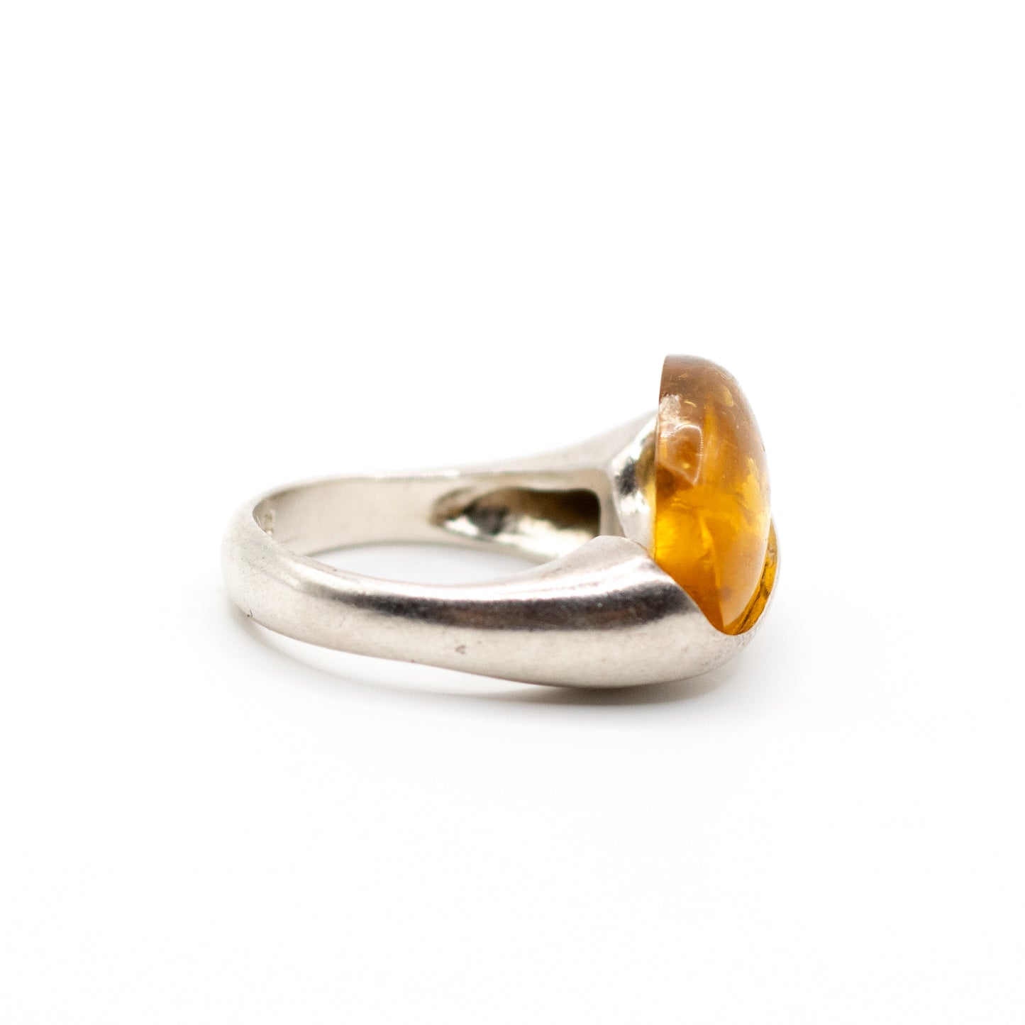 Lapponia Vintage Sterling Silver Amber Ring By Poul Havgaard