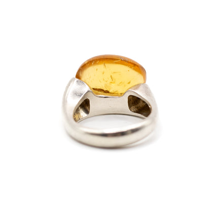 Lapponia Vintage Sterling Silver Amber Ring By Poul Havgaard