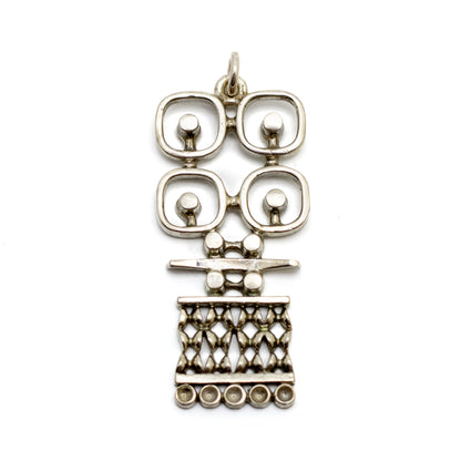 Jorma Laine Vintage Finnish Silver Pendant with Geometric Modernist Design